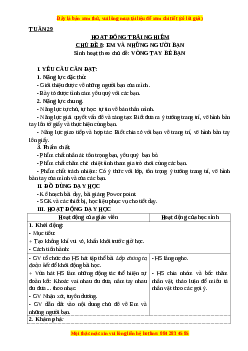 Giáo án HĐTN lớp 3 Tuần 29 Cánh diều: Tiết kiệm điện nước trong gia đình