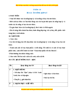 Giáo án HĐTN lớp 1 Tuần 19