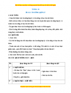 Giáo án HĐTN lớp 1 Tuần 19