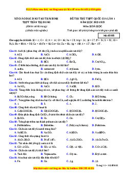 Đề thi thử Hóa Học trường Trần Thị Dung năm 2023