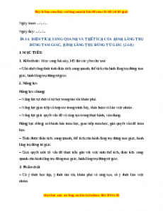 Giáo án Toán 7 Chân trời sáng tạo Bài 4: Diện tính xung quanh và thể tích của hình lăng trụ đứng tam giác, hình lăng trụ tứ giác