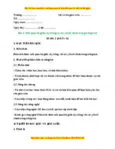 Giáo án Bài 3: Mối quan hệ giữa cây trồng và các yếu tố chính trong trồng trọt Công nghệ 10 Cánh diều