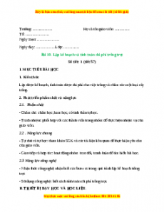 Giáo án Bài 19: Lập kế hoạch và tính toán chi phí trồng trọt Công nghệ 10 Cánh diều