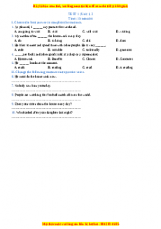 Luyện giải bộ đề kiểm tra định kỳ Tiếng Anh 10 chương trình mới có đáp án