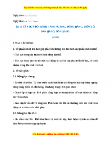 Giáo án Bài 3: Tập hợp đội hình hàng ngang, dóng hàng và điểm số, dàn hàng, dồn hàng Giáo dục thể chất lớp 1 Kết nối tri thức