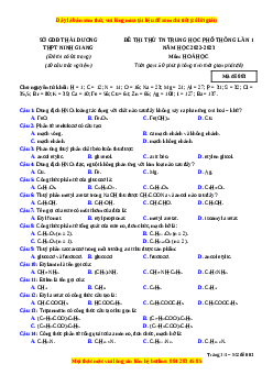 Đề thi thử Hóa học trường Ninh Giang lần 1 năm 2023