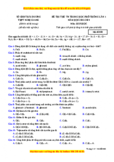 Đề thi thử Hóa học trường Ninh Giang lần 1 năm 2023
