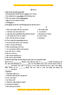 Học kỳ 2: Phần 2 Một số đề kiểm tra học kỳ 2 - Mục A- Đề số 14-Giáo viên Mai Lan Hương đầy đủ đáp án