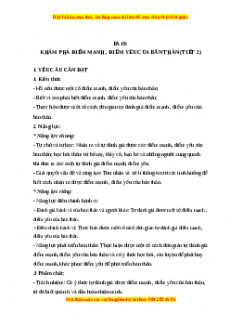 Giáo án Đạo đức 3 Chân trời sáng tạo Bài 8: Em khám phá điểm mạnh, điểm yếu của bản thân (Tiết 2)