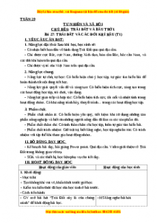 Giáo án Tự nhiên và xã hội 3 Kết nối tri thức Bài 27: Trái đất và các đới khí hậu