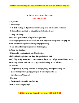 Giáo án Âm nhạc  1 Chân trời sáng tạo Vui cùng âm nhạc