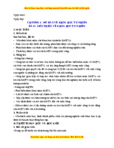 Giáo án Bài 1 KHTN 6 Kết nối tri thức (2024): Giới thiệu về khoa học tự nhiên