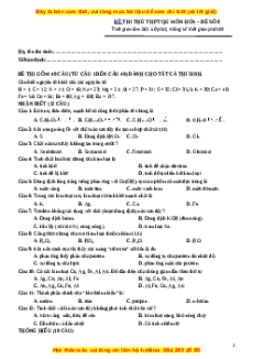 Đề thi thử THPT Quốc Gia môn Hóa có đáp án ( đề 8 ) - thầy Phạm Thanh Tùng