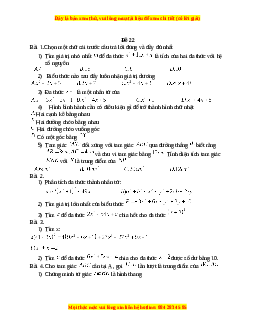 Đề thi giữa kì 1 Toán 8 năm 2023 - Đề 22