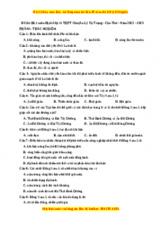 Đề thi học kì 1 Địa lý 11 trường THPT Chuyên Lý Tự Trọng - Cần Thơ