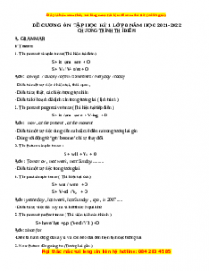 Bộ đề cương Tiếng anh 8 ôn tập học kì 1 năm 2023 - Đề 2