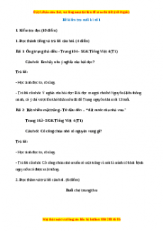 Đề thi cuối kì 1 Tiếng Việt lớp 4 (Đề 1)