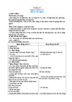 Giáo án Tuần 23 Tiếng việt 2 Kết nối tri thức