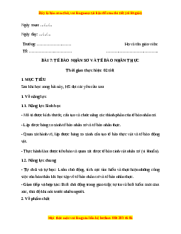 Giáo án Bài 7: Tế bào nhân sơ và tế bào nhân thực Sinh học 10 Cánh diều