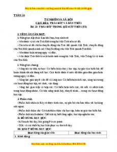 Giáo án Tự nhiên và xã hội 3 Cánh diều Bài 23: Trái đất trong hệ mặt trời (Tiết 3)