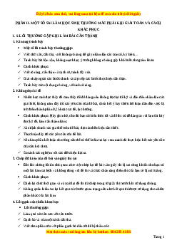 Bộ đề công phá 8+ thi vào 10 môn Toán năm 2023 Phần 2: Một số sai lầm thường mắc phải khi giải toán và cách khắc phục