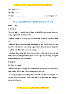 Giáo án Sinh học 7 Cánh diều Bài 31. Sinh trưởng và phát triển ở động vật