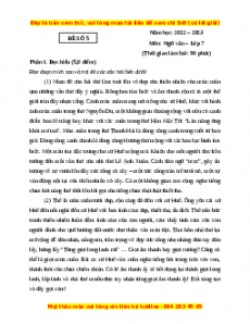 Đề thi cuối kì 2 Ngữ Văn lớp 7 Kết nối tri thức (Đề 5)