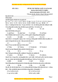 Đề thi THPT Quốc Gia Hóa năm 2023 Beeclass - Đề 18