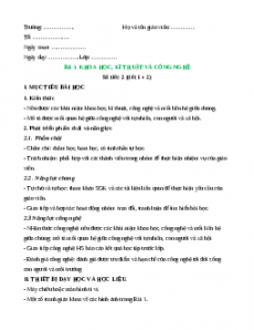 Giáo án Công nghệ 10 Thiết kế Cánh diều | Giáo án Công nghệ 10 mới, chuẩn nhất