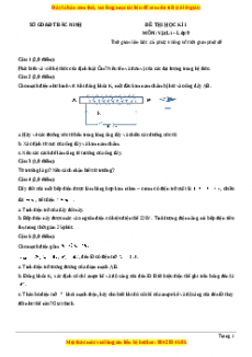 Đề thi học kì 1 Vật lí 9 năm 2023 Sở GD_ĐT Bắc Ninh