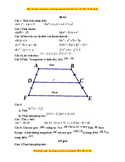 Đề thi giữa kì 1 Toán 8 năm 2023 - Đề 84