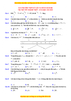 Đề thi thử Toán trường Mỹ Lộc - Vụ Bản - Nam Định năm 2023