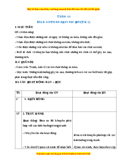 Giáo án HĐTN lớp 1 Tuần 14