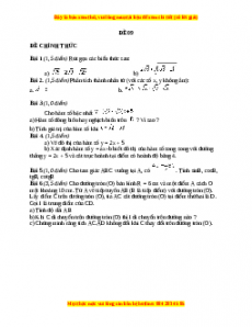 Đề thi Toán 9 học kì 1 năm 2022 - 2023 - Đề 9