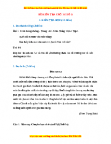 Đề thi cuối kì 1 Tiếng Việt lớp 2 Kết nối tri thức (Đề 3)