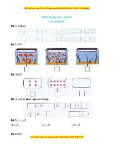 Bài tập cuối tuần Toán lớp 1 Tuần 9 Chân trời sáng tạo (có lời giải)