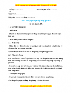 Giáo án Công nghệ 6 Bài 4 (Cánh diều): Sử dụng năng lượng trong gia đình