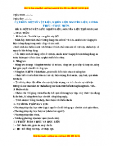 Giáo án Bài 8 KHTN 6 Cánh diều (2024): Một số vật liệu, nhiên liệu, nguyên liệu thông dụng