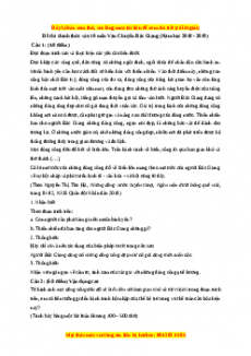 Đề thi tuyển sinh chính thức vào 10 môn Ngữ Văn năm 2018 - 2019 có đáp án - THPT chuyên Bắc Giang