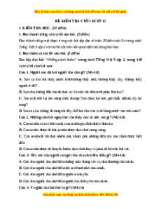 Đề thi cuối kì 2 Tiếng Việt lớp 5 năm 2023 (Đề 12)