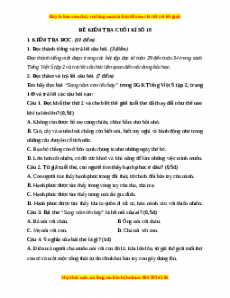 Đề thi cuối kì 2 Tiếng Việt lớp 5 năm 2023 (Đề 18)