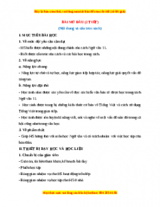 Giáo án Bài mở đầu Ngữ văn 11 Cánh diều