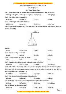 Đề thi thử THPT Quốc Gia môn Hóa có đáp án ( đề 18 ) - thầy Phạm Thanh Tùng