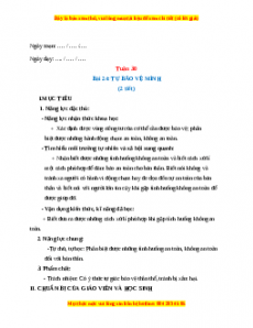 Giáo án TNXH 1 Kết nối tri thức Tuần 30