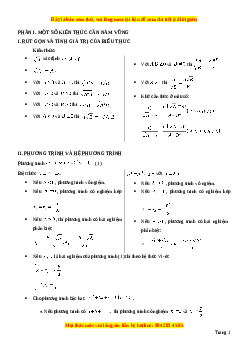 Bộ đề công phá 8+ thi vào 10 môn Toán năm 2023 Phần 1: Một số kiến thức cần nắm vững