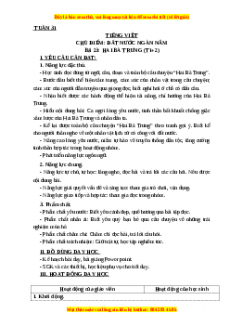 Giáo án Hai Bà Trưng (T1+2) Tiếng việt 3 Kết nối tri thức