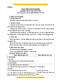 Giáo án HĐTN lớp 3 Tuần 5 Cánh diều: Nét riêng của em