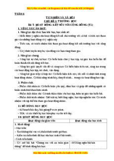 Giáo án Tự nhiên và xã hội 3 Kết nối tri thức Bài 5: Hoạt động kết nối với cộng đồng