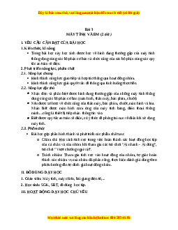Giáo án Bài 3: Máy tính và em Tin học 3 (Tiết 2) Kết nối tri thức