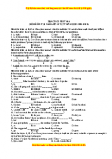 Đề luyện thi vào 10 môn Tiếng anh năm 2023 có đáp án (Đề 1)
